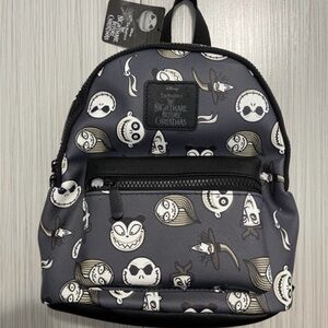 Disney Nightmare Before Christmas Mini Backpack Bioworld Gray/Black NEW